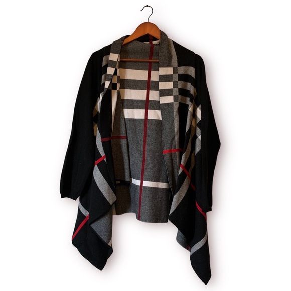 high secret Sweaters - [High Secret] Plaid Open Cardigan